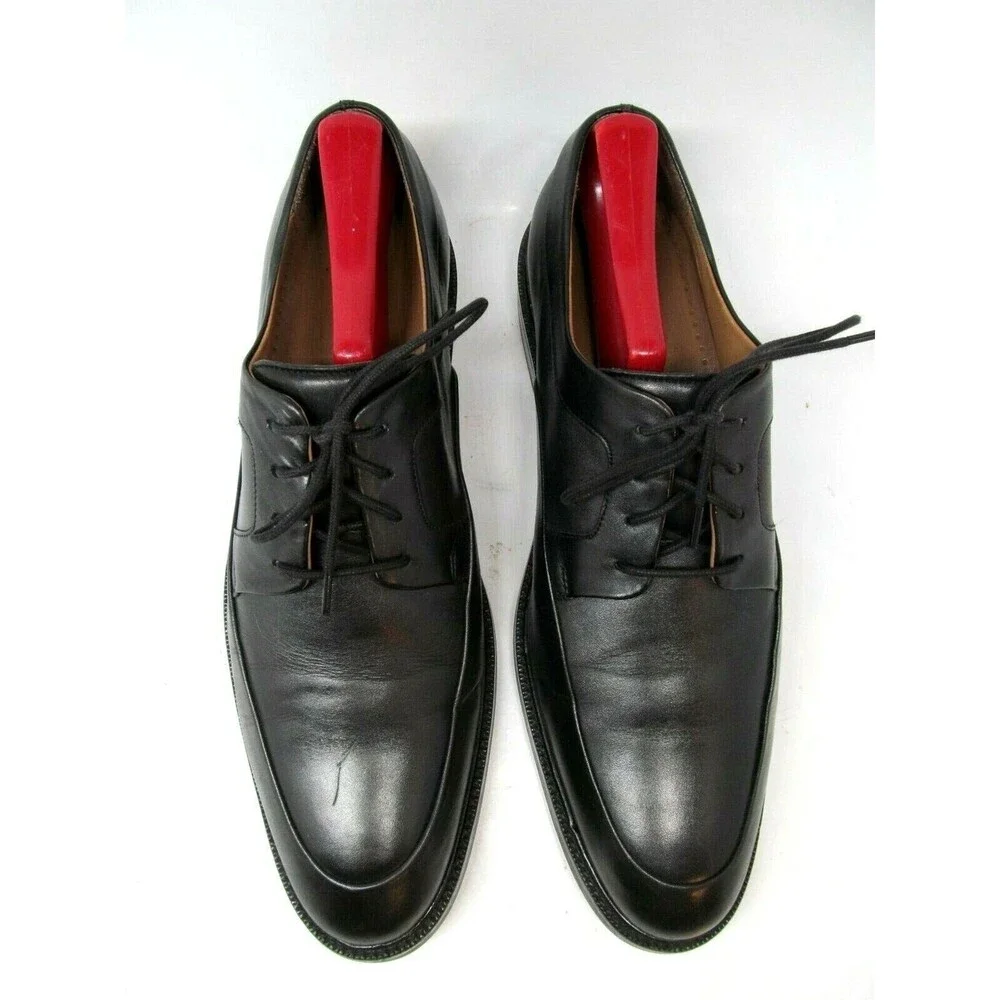 Cole Haan Grand Os Warren Black Leather Apron Toe Derbys Mens  Size US 8 M